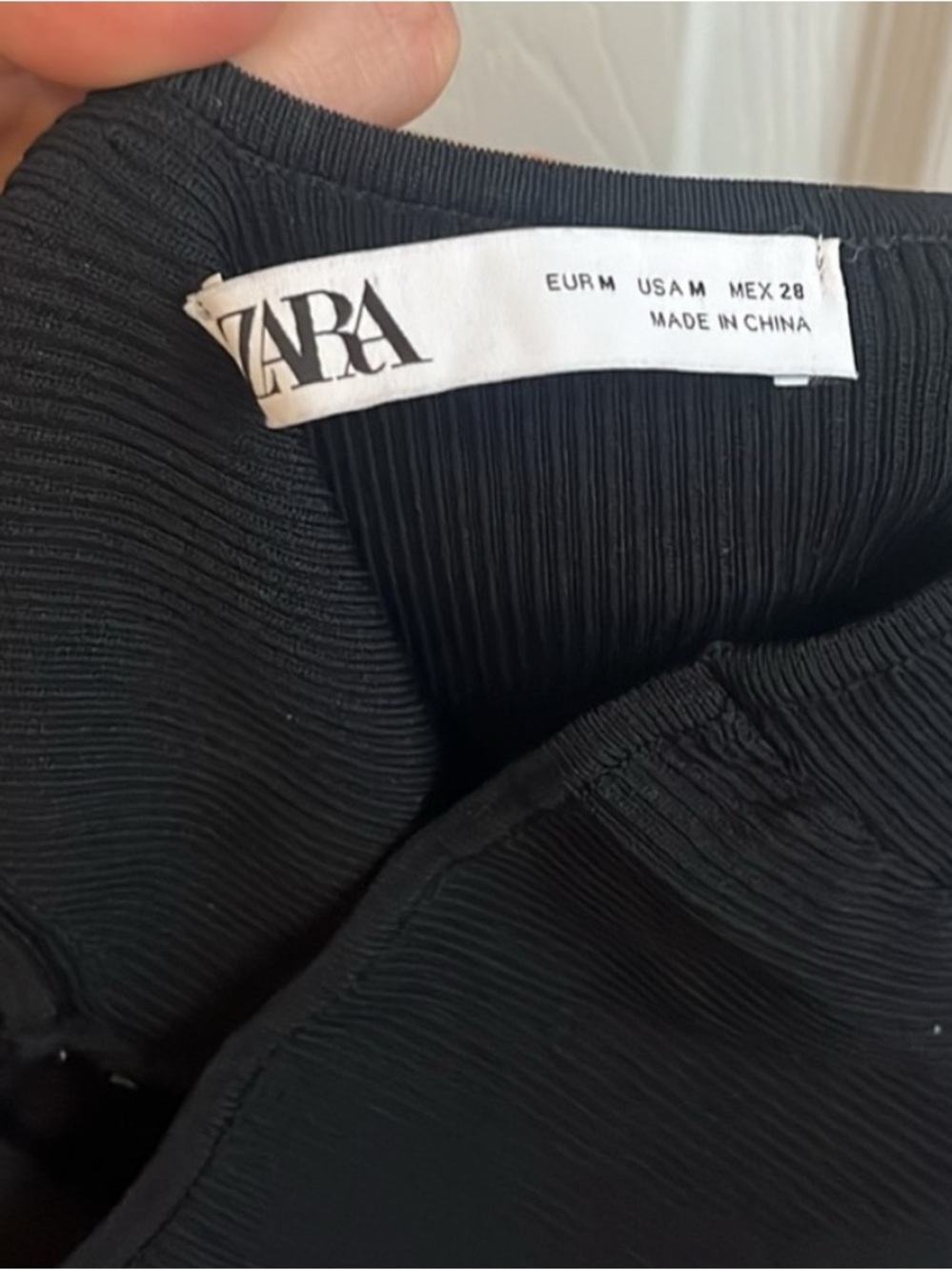 Zara Black One-Shoulder Ribbed Bodysuit - Picture 3 of 3